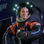 The Artemis III spacesuit, the AxEMU, reveal at Space Center Houston