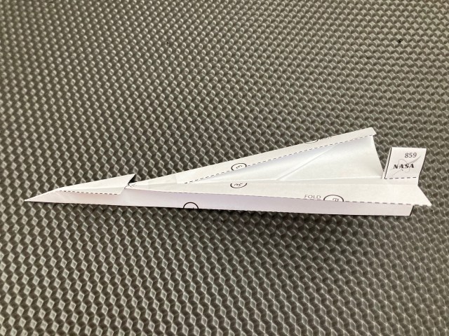 Image of a paper airplane, the X-59.