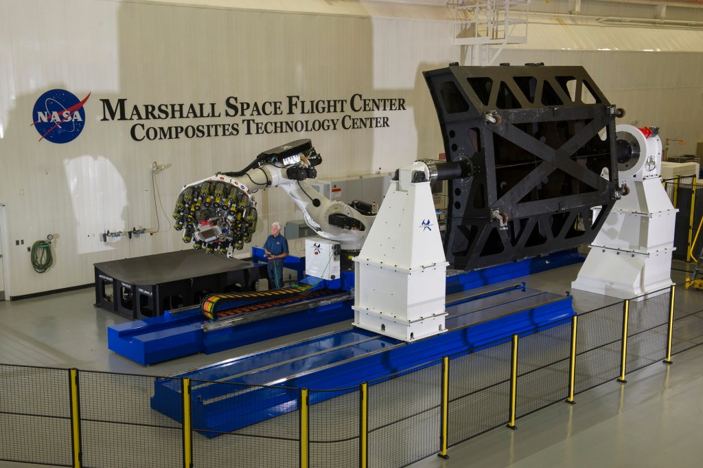 NASA engineers are celebrating National Manufacturing Day by building some of the largest composite rocket parts ever made.