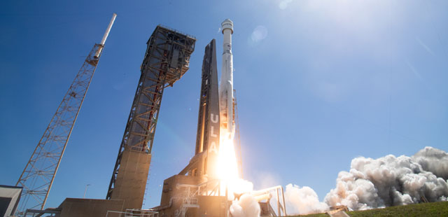 A United Launch Alliance Atlas V rocket with Boeing’s CST-100 Starliner spacecraft aboard launches from Space Launch Complex 41 at Cape Canaveral Space Force Station, Wednesday, June 5, 2024, in Florida. NASA’s Boeing Crew Flight Test is the first launch with astronauts of the Boeing CFT-100 spacecraft and United Launch Alliance Atlas V rocket to the International Space Station as part of the agency’s Commercial Crew Program. The flight test, which launched at 10:52 a.m. EDT, serves as an end-to-end demonstration of Boeing’s crew transportation system and will carry NASA astronauts Butch Wilmore and Suni Williams to and from the orbiting laboratory.
