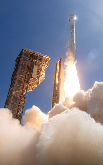 A United Launch Alliance Atlas V rocket with Boeing’s CST-100 Starliner spacecraft aboard launches from Space Launch Complex 41 at Cape Canaveral Space Force Station, Wednesday, June 5, 2024, in Florida. NASA’s Boeing Crew Flight Test is the first launch with astronauts of the Boeing CFT-100 spacecraft and United Launch Alliance Atlas V rocket to the International Space Station as part of the agency’s Commercial Crew Program. The flight test, which launched at 10:52 a.m. EDT, serves as an end-to-end demonstration of Boeing’s crew transportation system and will carry NASA astronauts Butch Wilmore and Suni Williams to and from the orbiting laboratory.