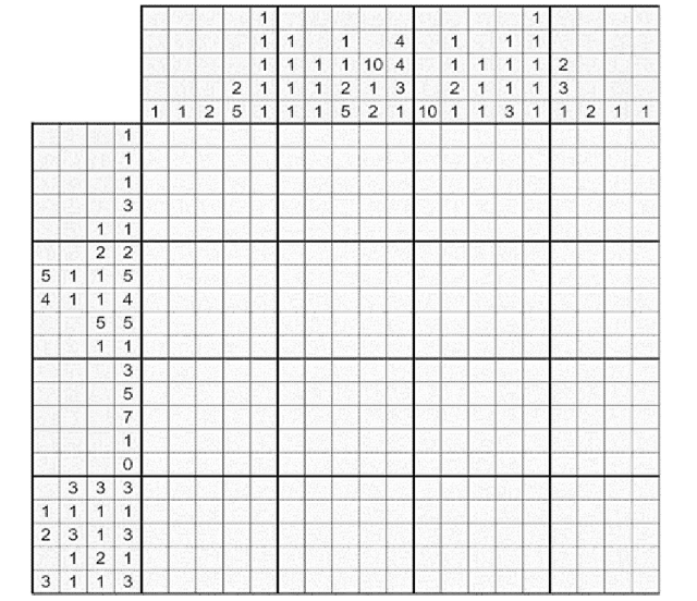 Example of an nonogram