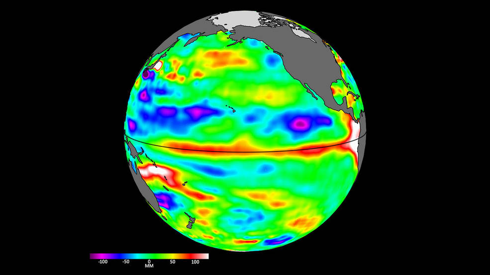 Sea level data from the Sentinel-6 Michael Freilich satellite on April 24