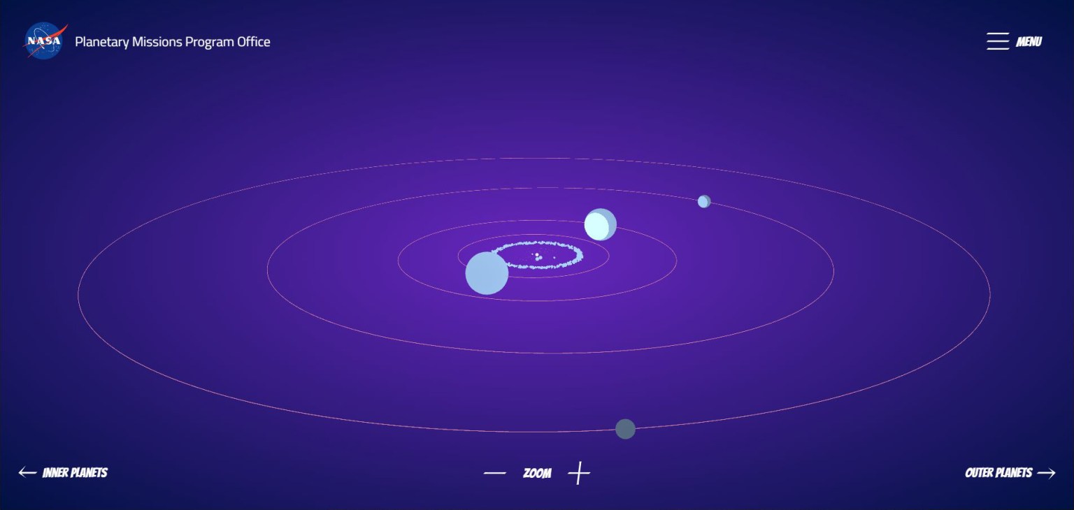 Planetary Missions Interactive graphic.
