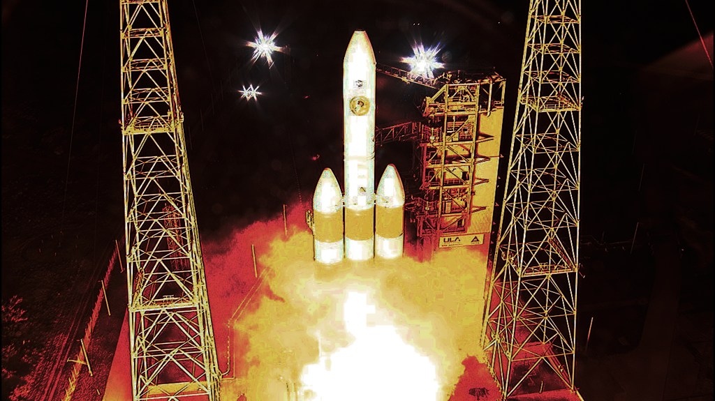 Rocket taking off from the launch pad