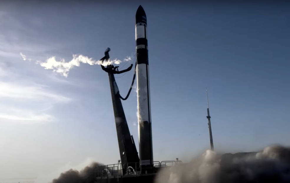 Rocket Labs Electron rocket lifts off from Launch Complex 1 at MÄhia, New Zealand at 3:46 p.m. NZST May 26, 2023 carrying two TROPICS CubeSats for NASA.