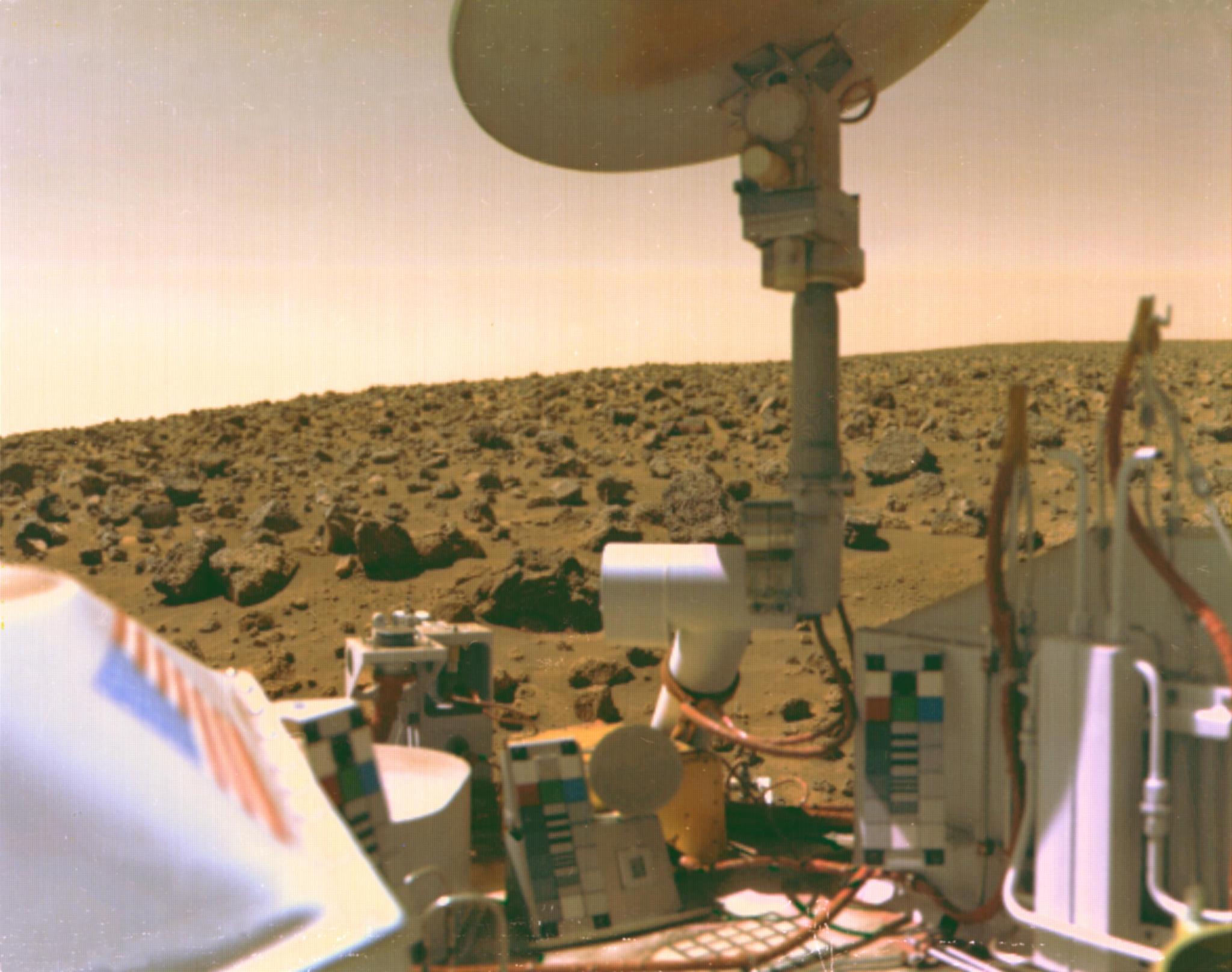 This is a photo from surface of Mars as seen from the Viking 2 lander.