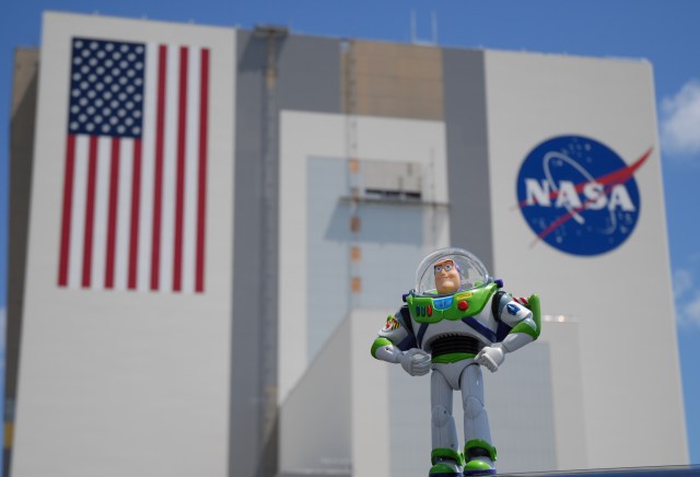 Fictional spaceman Buzz Lightyear will make a real-life trip into space aboard space shuttle Discovery during STS-124. The toy astronaut will mark an educational partnership between NASA and Disneey
