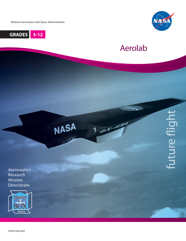 Aerolab cover showing an image of the artist concept of the X-43A aircraft in flight.