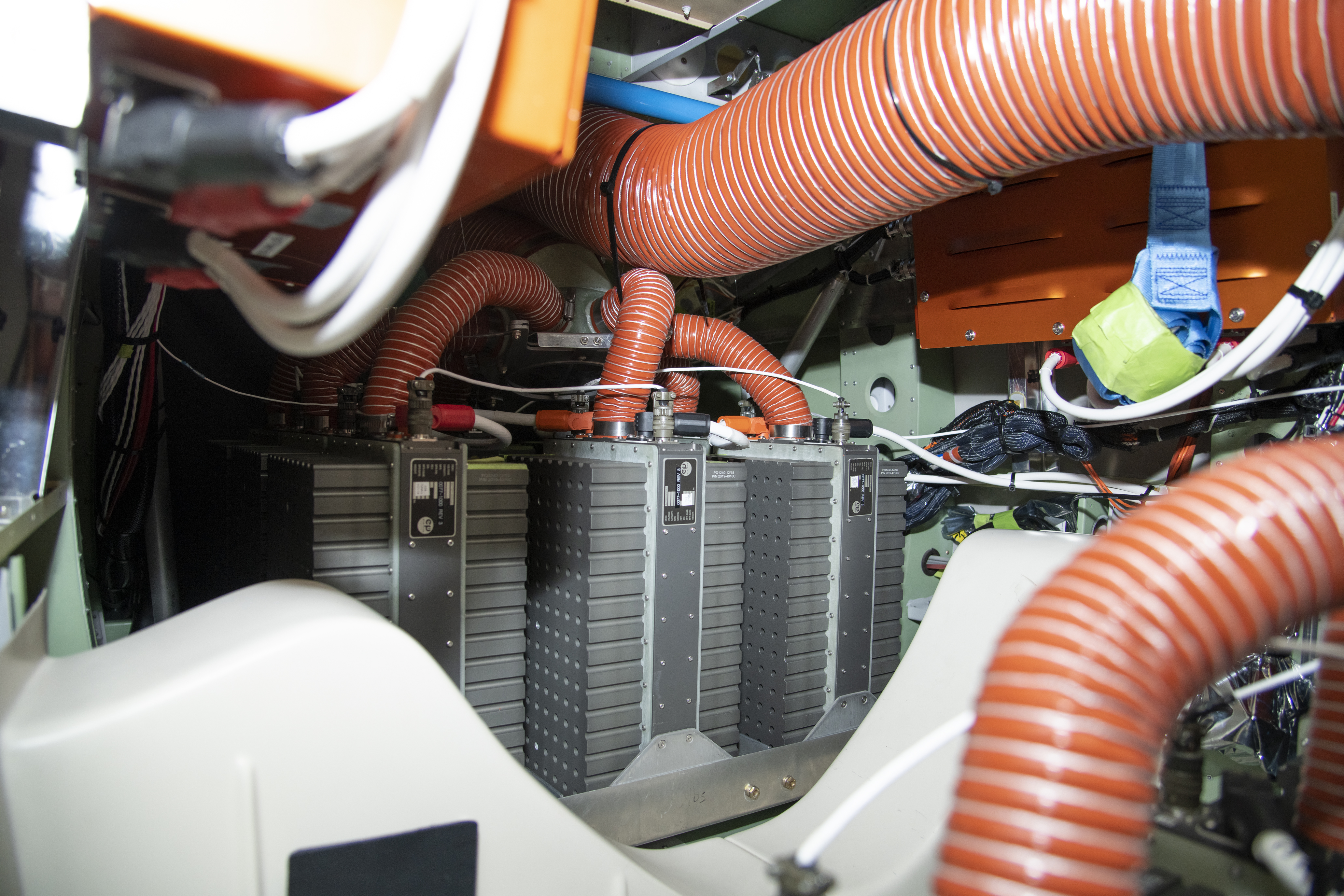 NASA’s X-57 lithium-ion batteries are installed in the aircraft in 2022.