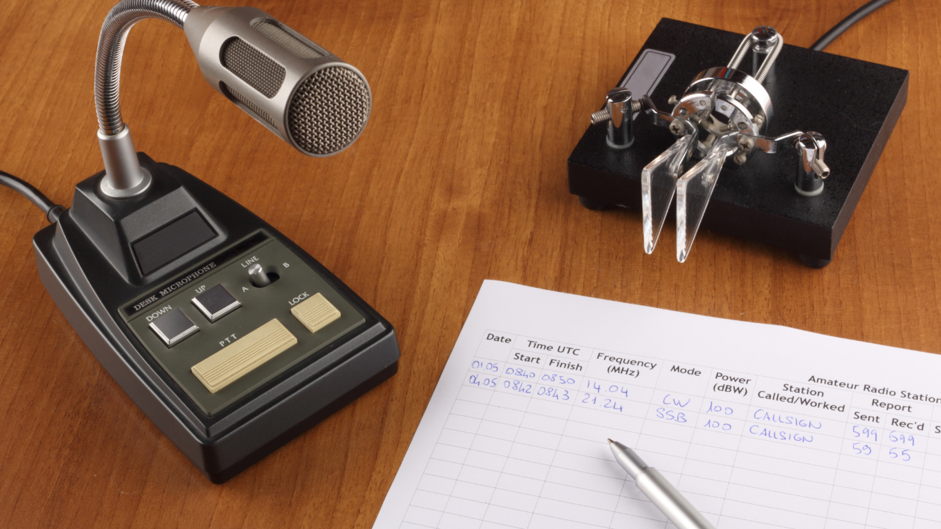 amateur radio desk setup