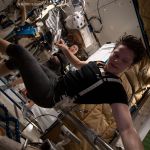 NASA astronaut Anne McClain exercises in the Node 3 module.