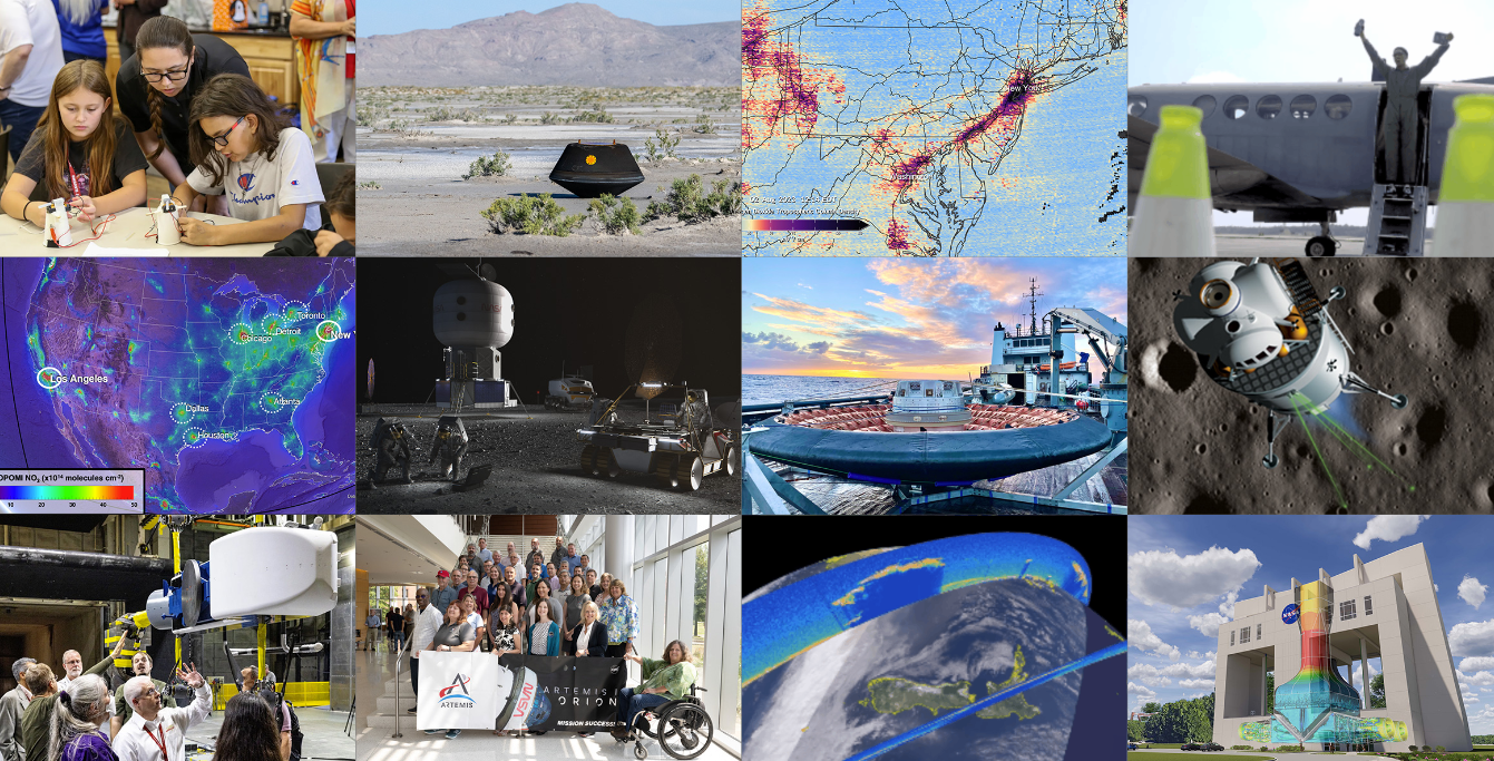 This is a collage of photos from NASA's Langley Research Center over the course of 2023.