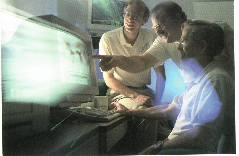From left to right, Dr. Rich Blakeslee, Dr. Hugh Christian, and Dr. Steve Goodman, the initial team of lightning scientists at Marshall in the 1980s.