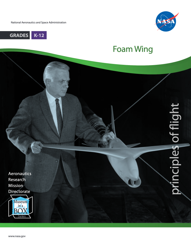 Foam Wing cover showing an image of Richard Whitcomb with the supercritical wing model at NASA Langley Research Center.