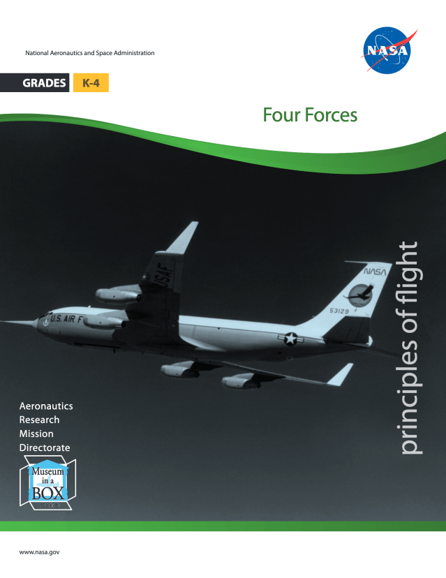 Four Forces (K-4 and 5-8) cover showing an image of a US Air Force and NASA Airrcraft in flight.