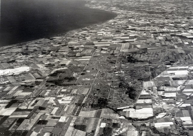 Aerial view of NASA property amongst farmland.