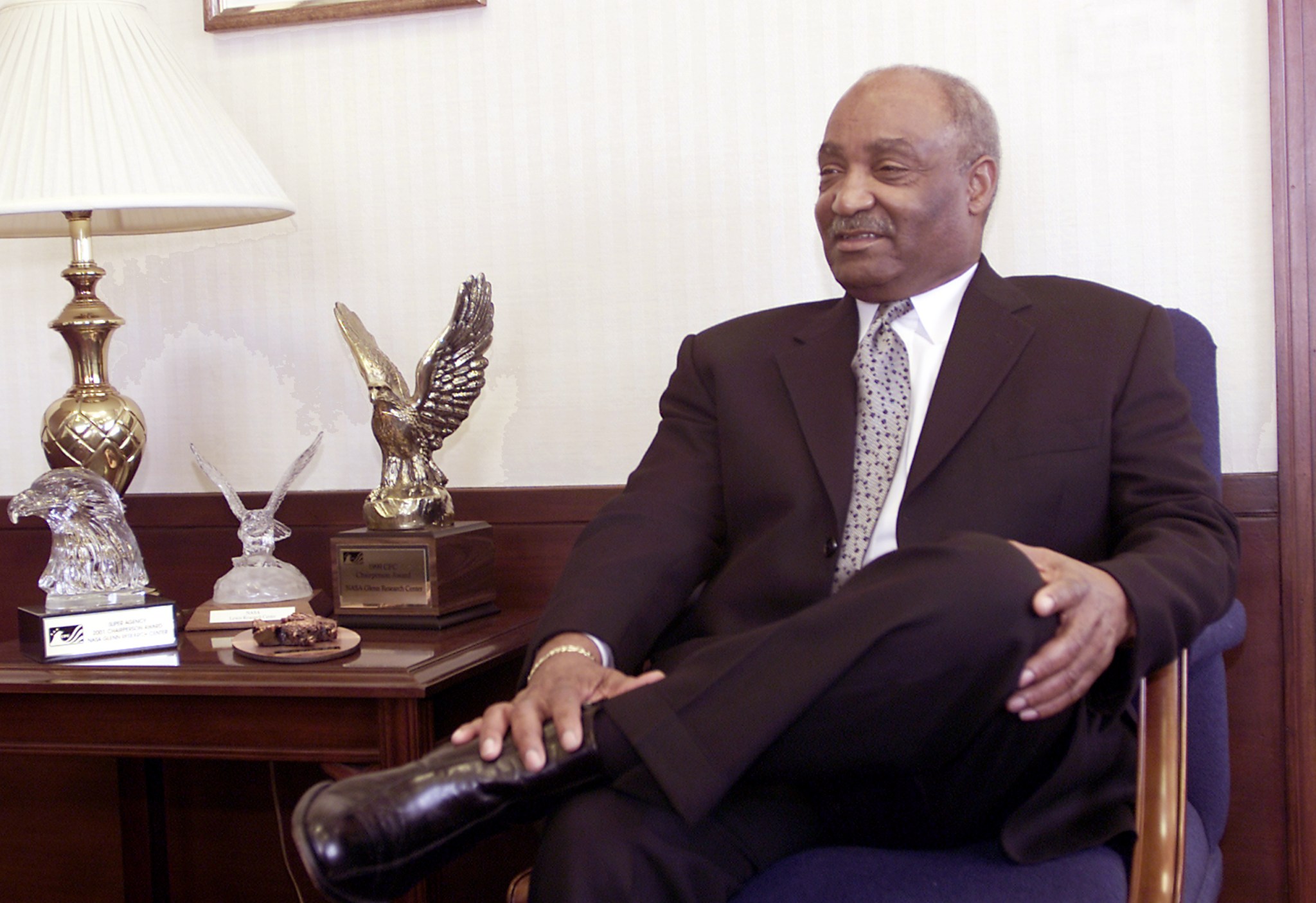 Don Campbell sitting in chair.