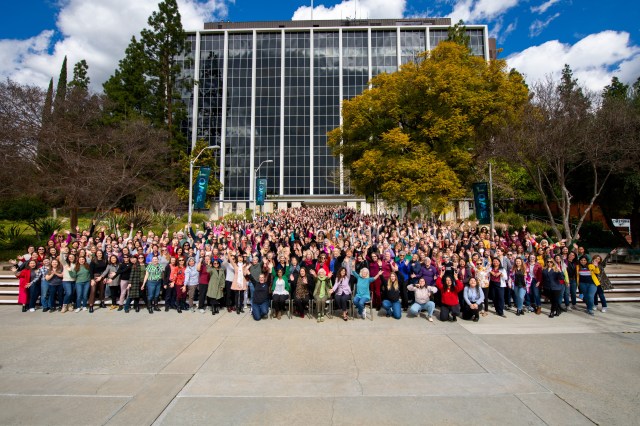 More than 650 women gathered on Lab for the annual International Women’s Day photo, participating in a generational time-lapse showing the growth of female employees on Lab through the decades – starting with the longest tenured NASA employee, and ending with the Lab’s first female Director.