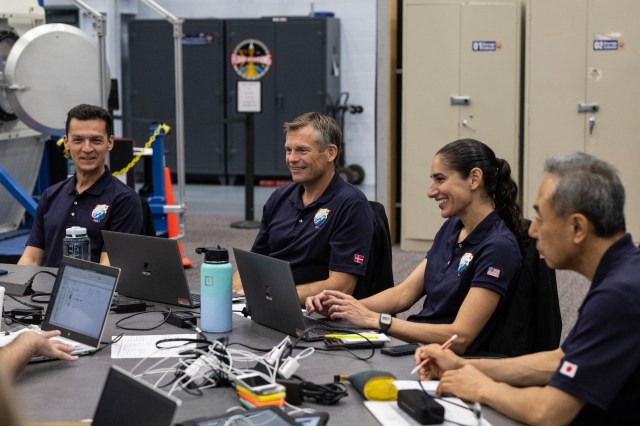 Crew-7 astronauts Jasmin Moghbeli, Satoshi Furukawa and Cosmonaut Konstantin Borisov Emergency Scenario Training at SVMF.
