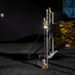 Artist concept of the Polar Resources Ice Mining Experiment-1 (PRIME-1) drill on the surface of the Moon in search of lunar water ice.