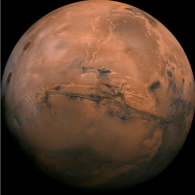 A photo of the red planet Mars