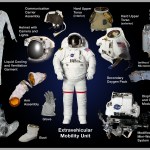 An infographic that shows all the different parts of the Extravehicular Mobility Unit (EMU) spacesuit.