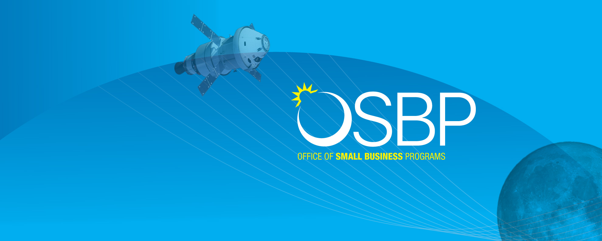 Office of Small Business blue web banner with Orion and moon