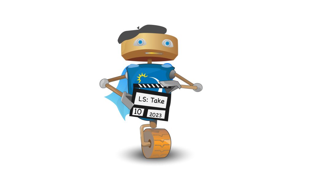 Odby holding a clapboard promoting the latest OSBP learning series video
