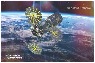 Artists concept of Northrop Grummans Persistent Platform concept in low Earth orbit.