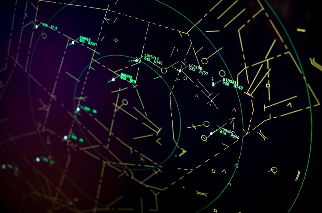 Problem Set A, view of an air traffic controller's screen.