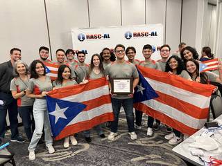 Students from Puerto Rico pose for a picture