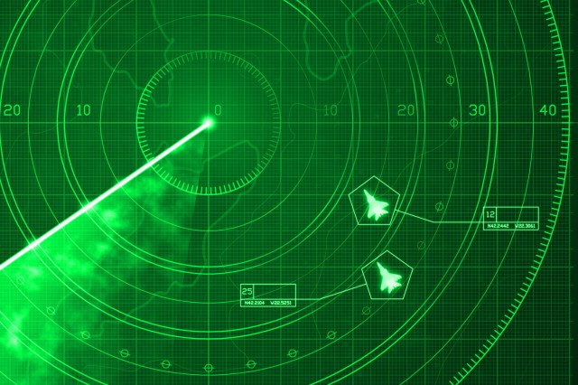 Air Traffic Controller Problem 5 image of a green radar screen.