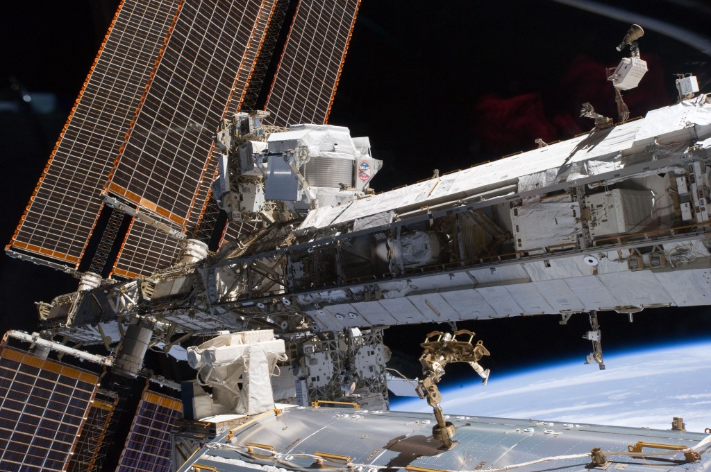 The AMS is an antimatter and dark matter detector attached to the orbital outpost's S3 truss segment.