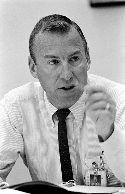 Astronaut James A. Lovell Jr., participating in classroom work