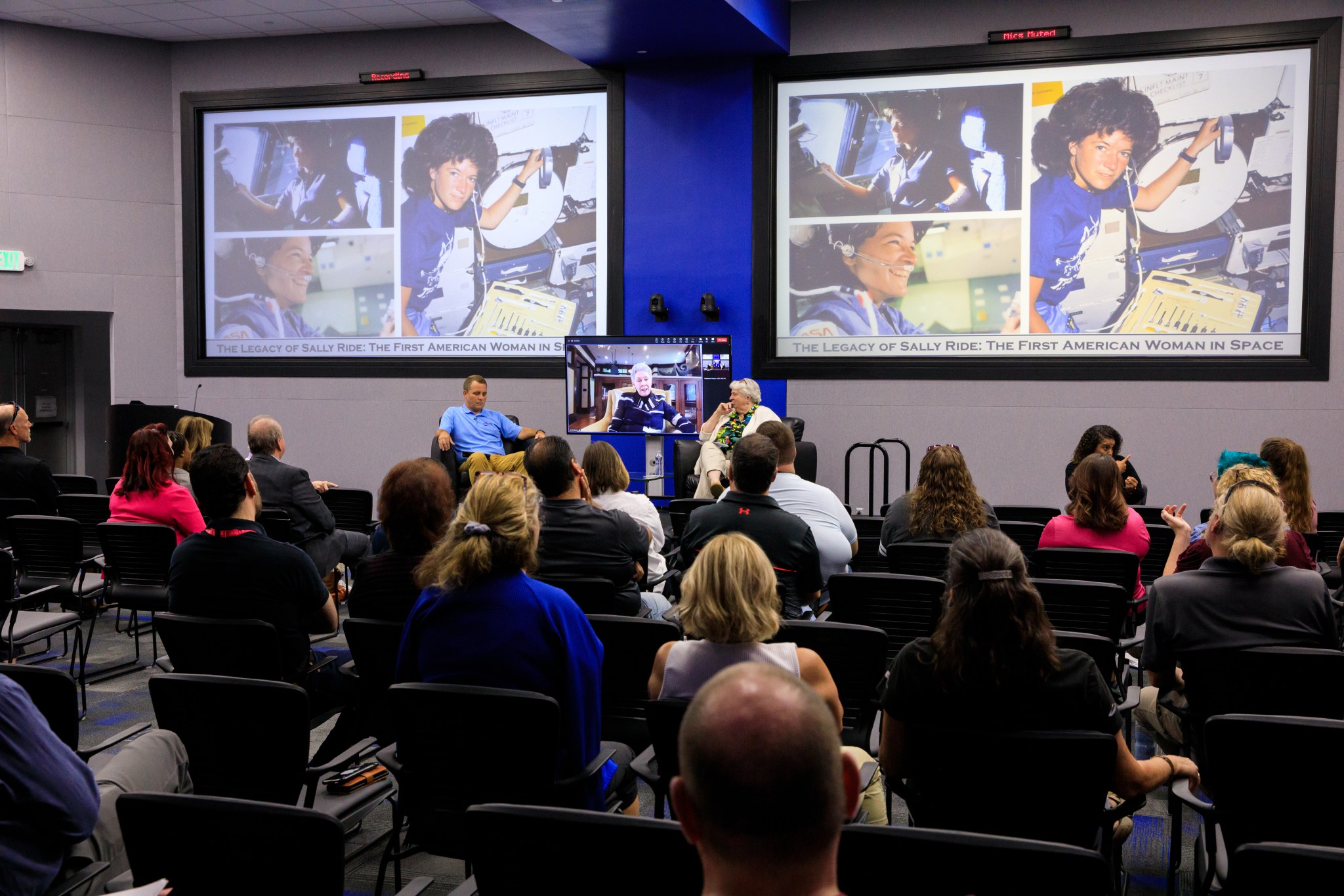 Kennedy Space Center employees attend “The Legacy of Sally Ride: The First American Woman in Space” event at Kennedy Space Center in Florida.