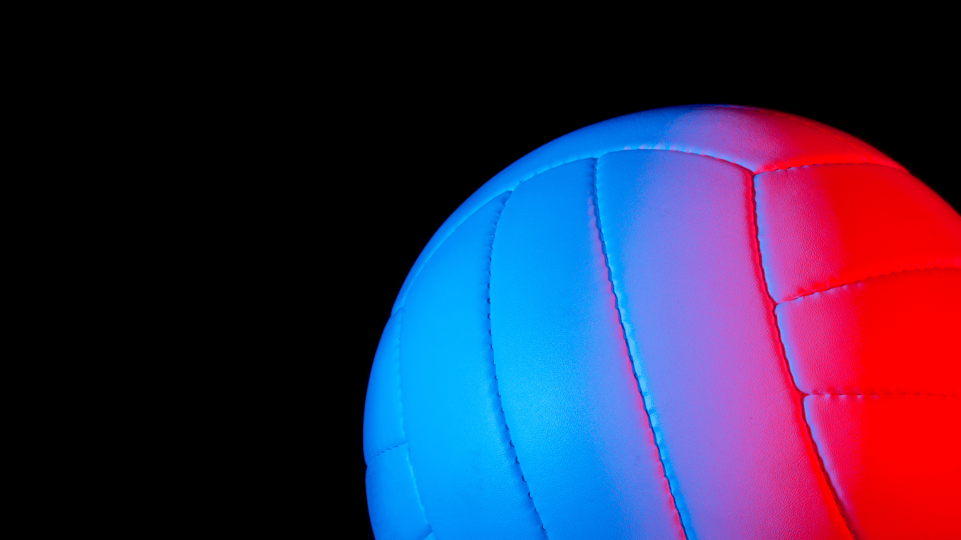 volleyball on black background