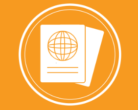 A passport icon for NASA's Virtual Guest Program.