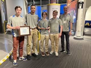 Blue Skies winners from Boston University Students pose for a picture