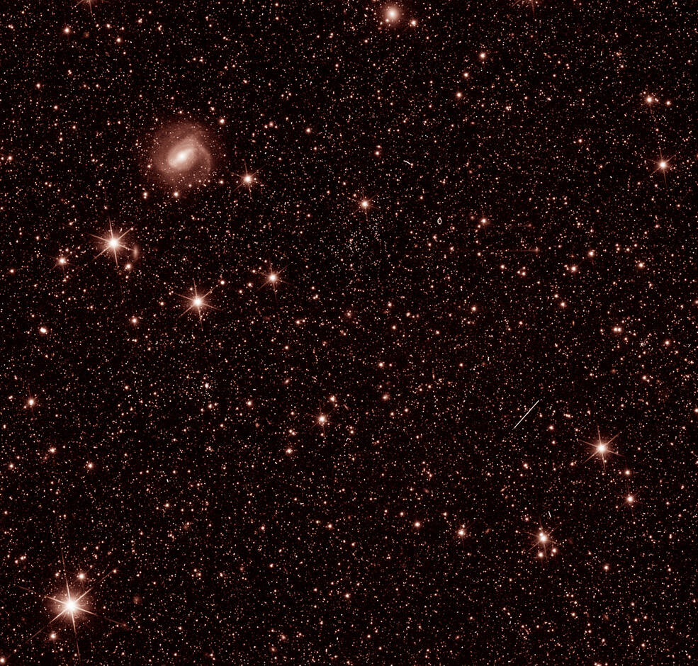 This image was taken during commissioning of ESAs Euclid spacecraft to check that the Near Infrared Spectrometer and Photometer (NISP) instrument is working as expected. NASA contributed hardware to the NISP instrument.