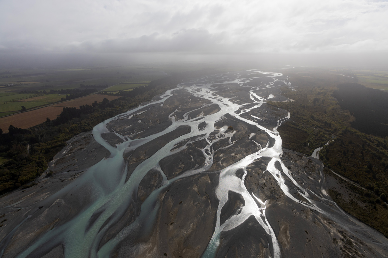 Braided river in New Zealand