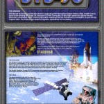 STS-96 Mission Poster with descriptive text about the mission and the payload Starshine with images of a shuttle launching, astronauts in a white flight suits, and a node for the ISS.
