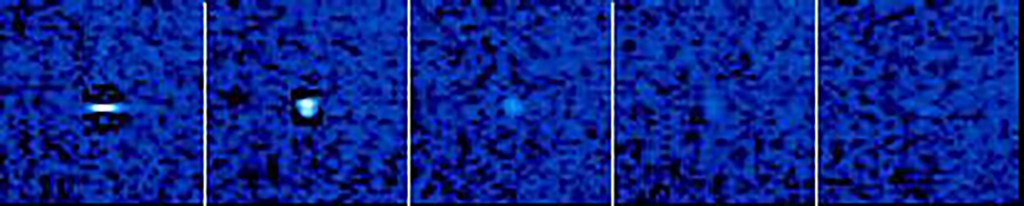 Lunar impact flash (Taurid) seen in several video frames.