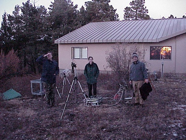 Meteor observers at Apache Point Observatory during the 2001 Leonids.