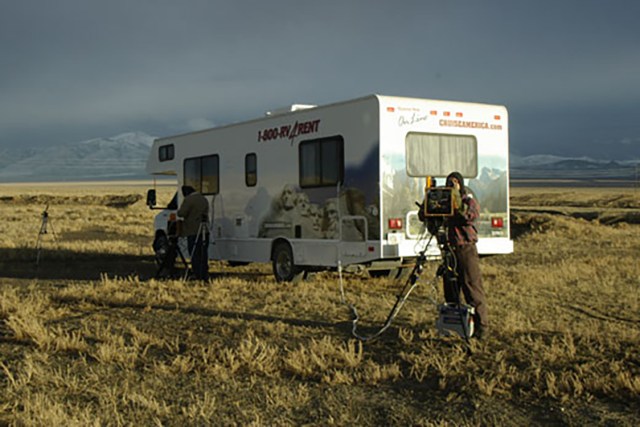 Stardust observing team setting up cameras in Nevada.