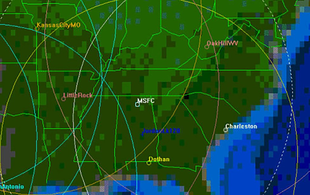 Radio Transmitters near MSFC for Forward Scatter Radar.