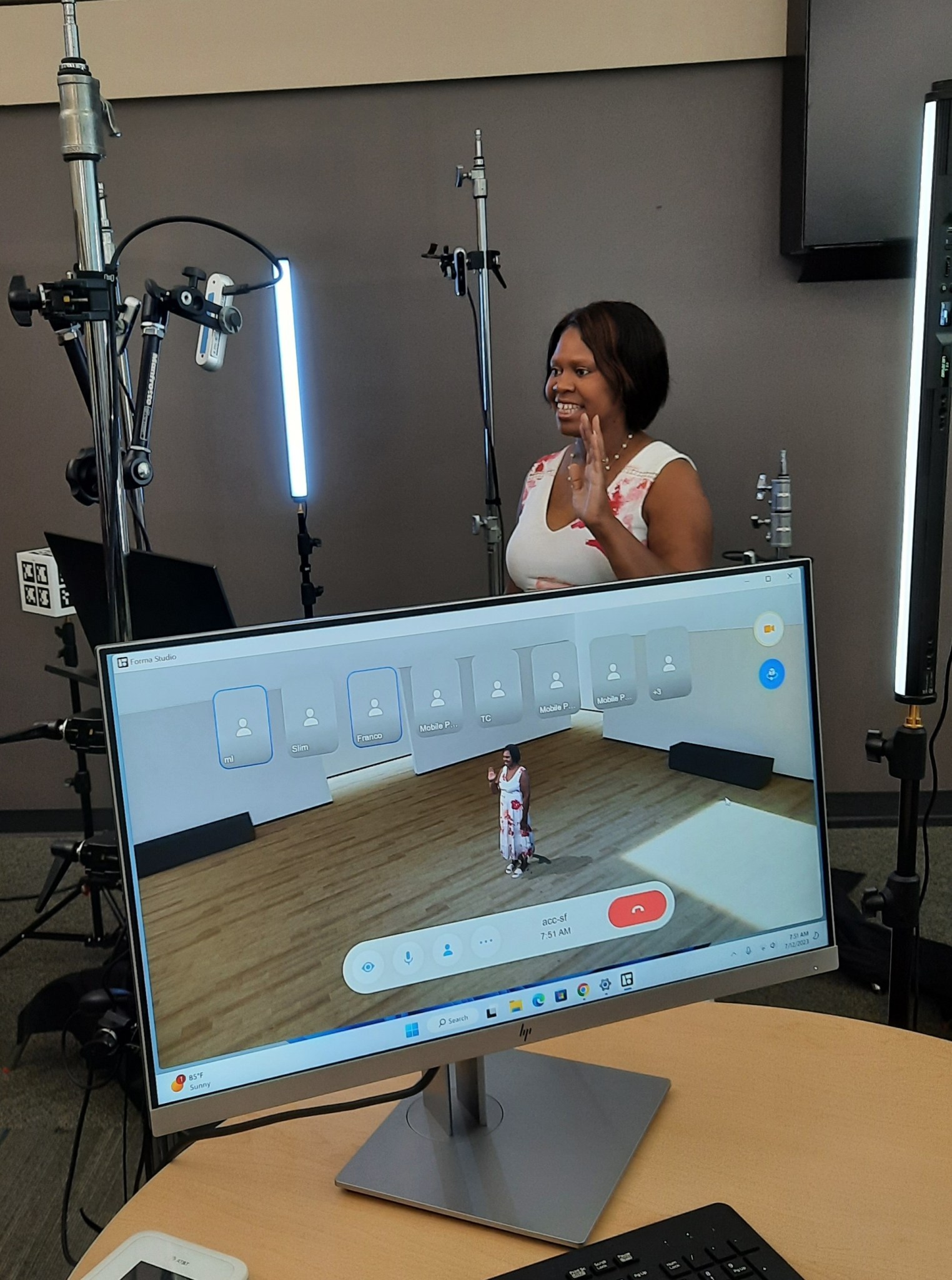 woman projected in virtual reality