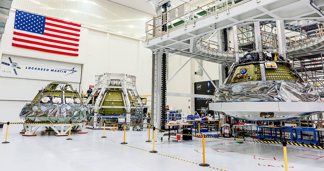 The Orion spacecraft for NASA’s crewed Artemis II, Artemis III, and Artemis IV missions at NASA's Kennedy Space Center