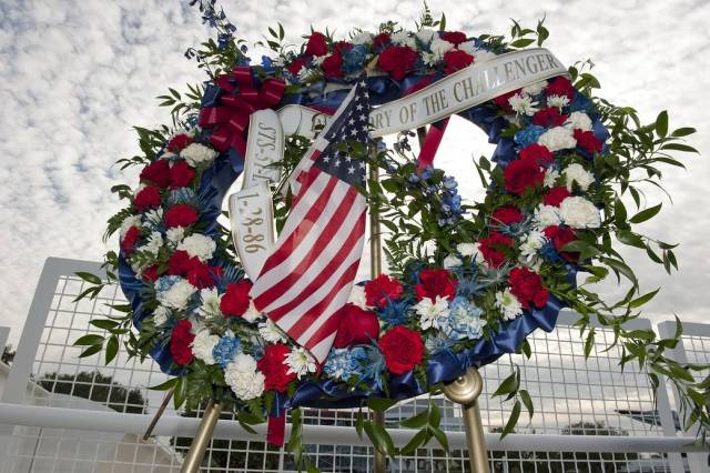 Wreath from 2011 honoring the 25th anniversary of the Challenger accident.