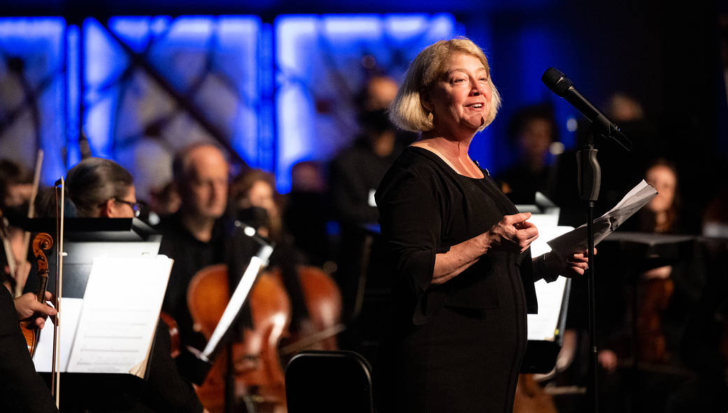 NASA Deputy Administrator Pam Melroy delivers remarks prior to the world premier performance of Henry Dehlinger’s “Cosmic Cycles,”